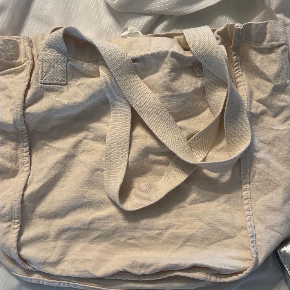 Stitch-Fix Cream Canvas Tote Bag-Excellent - Picture 4 of 5